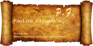 Paulini Filomén névjegykártya